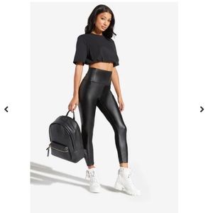 Tummy Tamer Faux Leather Ankle Legging